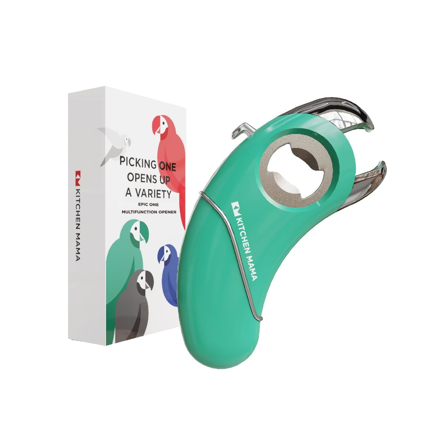 Kitchen Mama Epic One Multifunction Opener: A Pick Ergonomic Opener- Magnetic Bottle Opener, Beer & Soda Can Opener, Pull Tab & Jar Opener for Weak