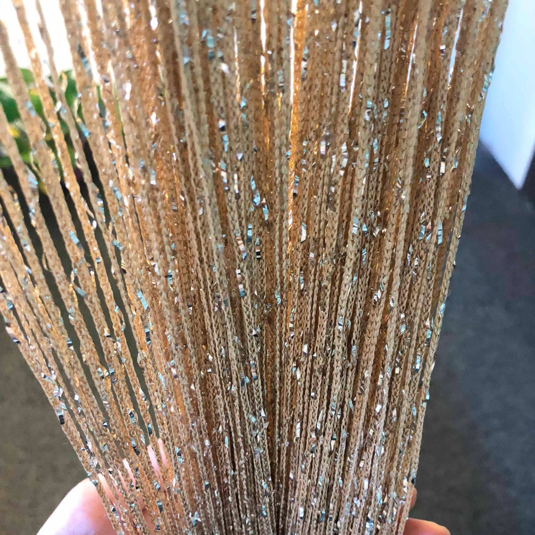 HYSENM Vagasi 2 Pack Glitter String Curtains 39x79 inch Fringe Panels Room Divider Fly Screen Home dcor Door Windows Wedding Party Hotel Living Room